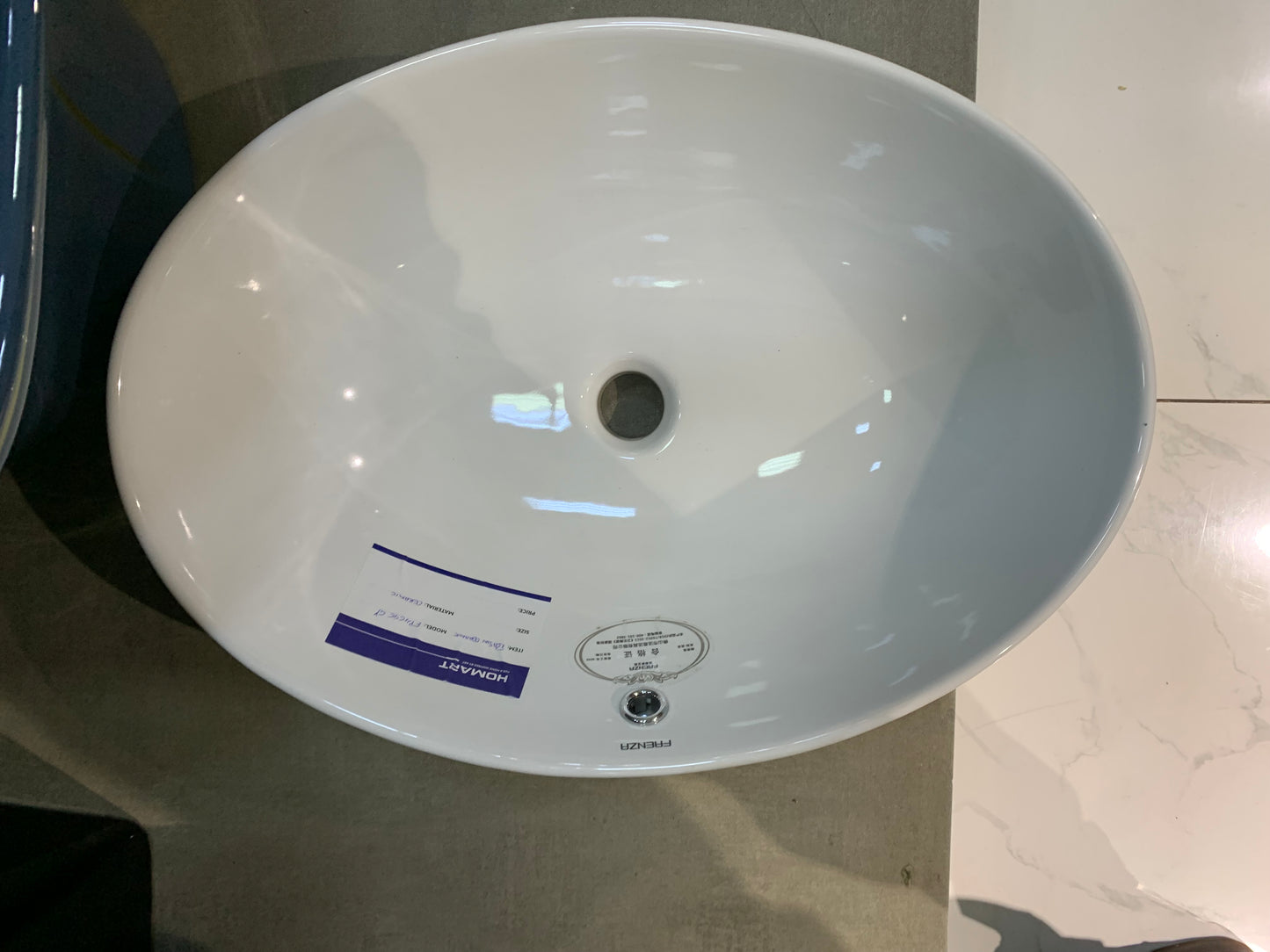 Faenza oval shaped basin