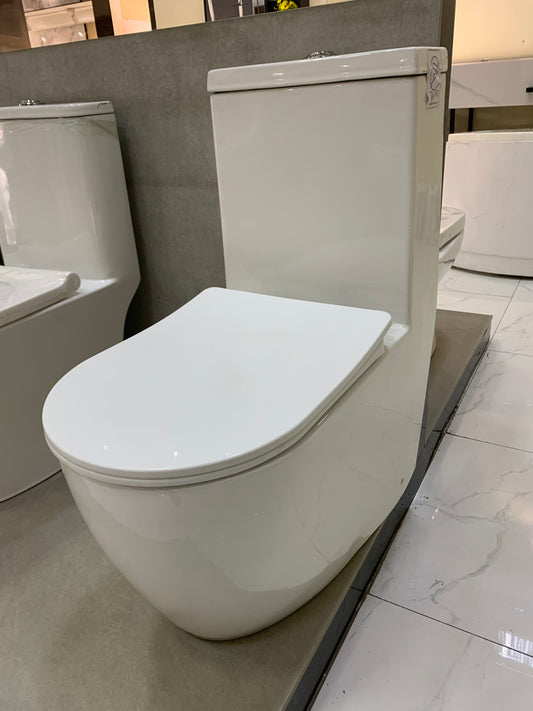 One piece ceramic toilet